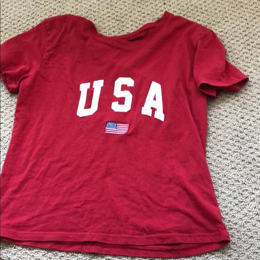 brandy melville red USA shirt